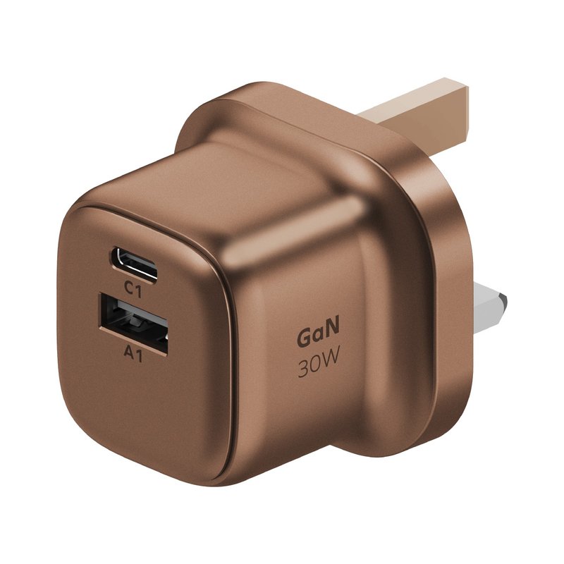 Momax 1-Charge 2-Port GaN 30W Charger UM71 - Phone Accessories - Other Metals Brown