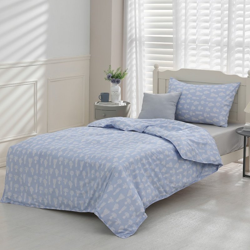 シングル/オクトーバー羽毛布団/洗濯機で洗える、カバー不要、一年中使える心地よい掛け布団 - バルコニーブルー - 毛布・かけ布団 - ダウン 