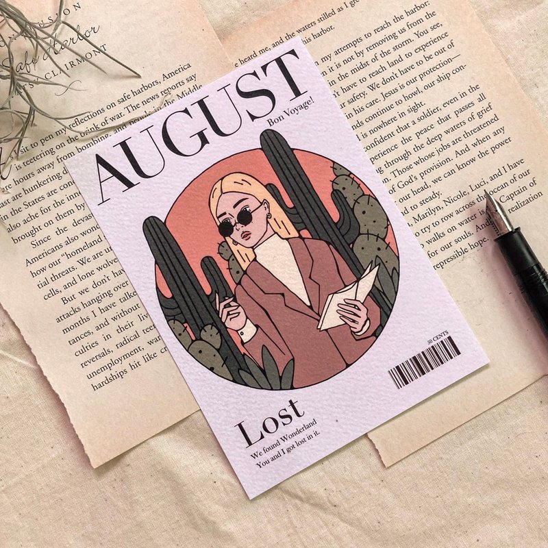 Luluise【August 8月沙漠】明信片 - 卡片/明信片 - 紙 多色