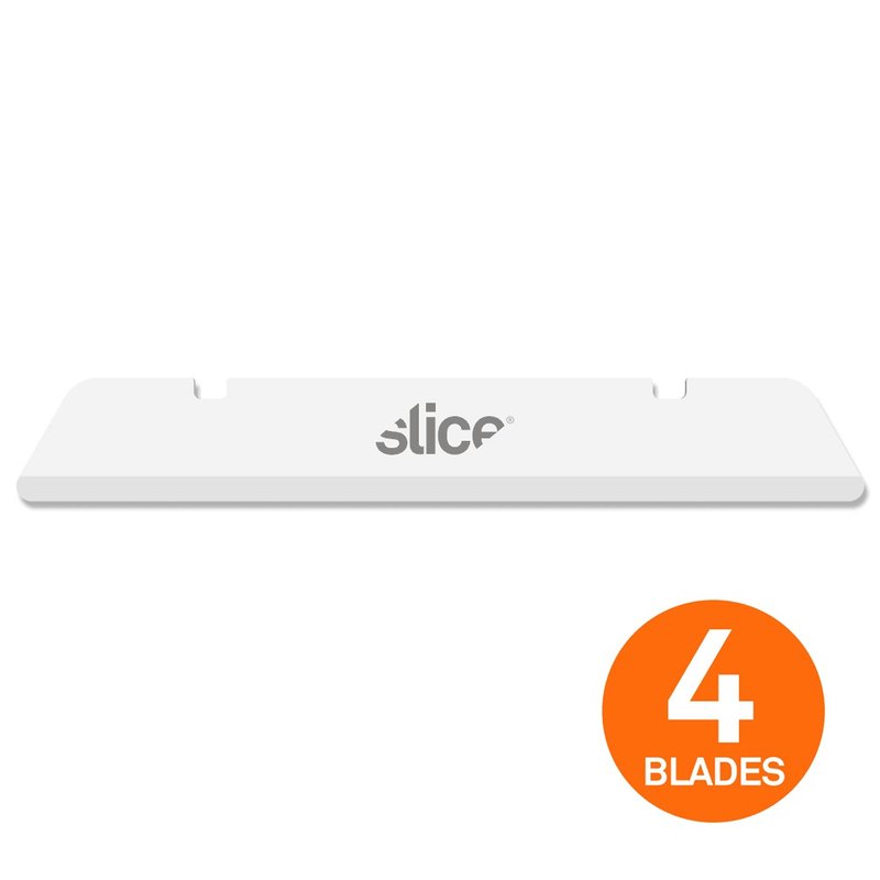 【Slice】多用途陶瓷替刃 -長刃 -圓 -4入組 - 剪刀/拆信刀 - 瓷 白色