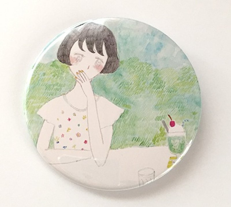 - Memories of Summer - girl can badge * cream soda * - Other - Other Materials Green