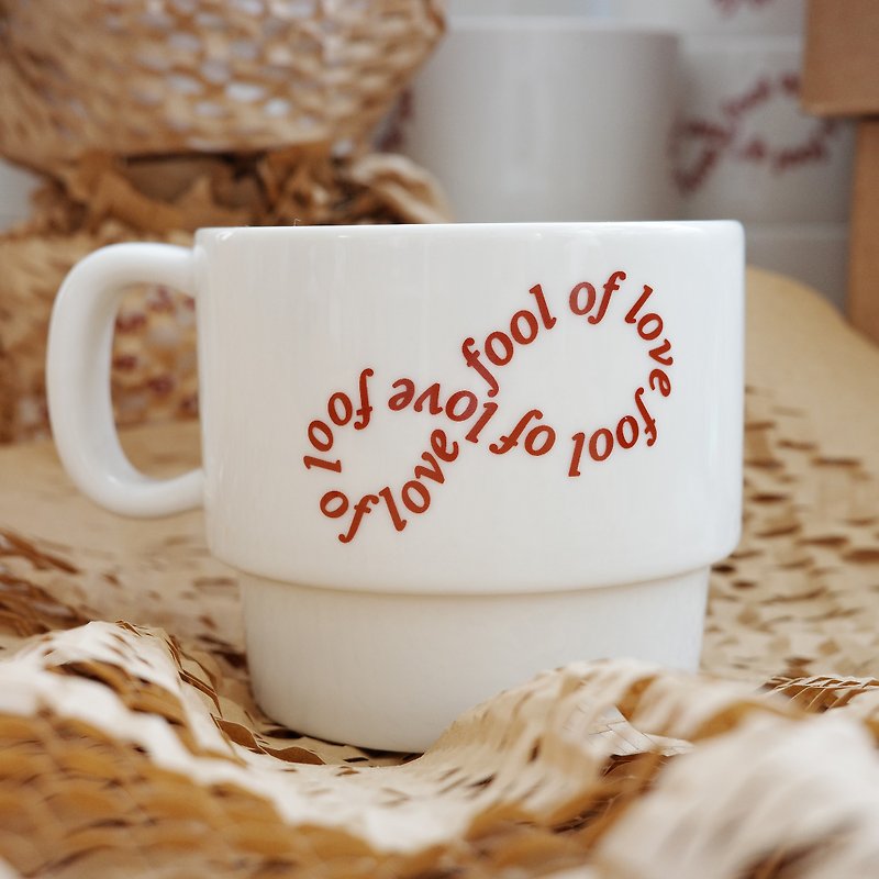 fool of love stackable mug - Cups - Pottery White