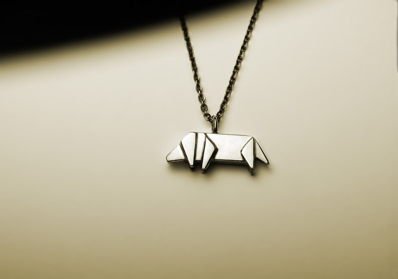 Coyotito origami necklace - สร้อยคอ - โลหะ สีเงิน