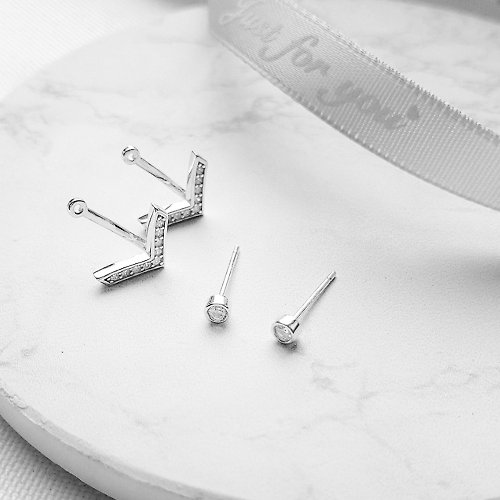 波品藝術 多樣式925純銀耳環 (勝利女神系列) 時尚升級輕珠寶設計 耳骨耳環
