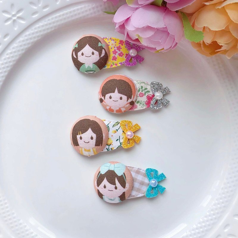 Mini cute doll cloth buckle baby baby girl water drop clip BB clip hair clip 4 groups - Baby Accessories - Other Materials Orange
