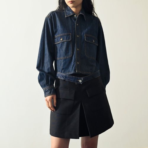 那舒比古著 NaSuBi Vintage 【NaSuBi Vintage】Upcycling鏤空設計古著牛仔外套