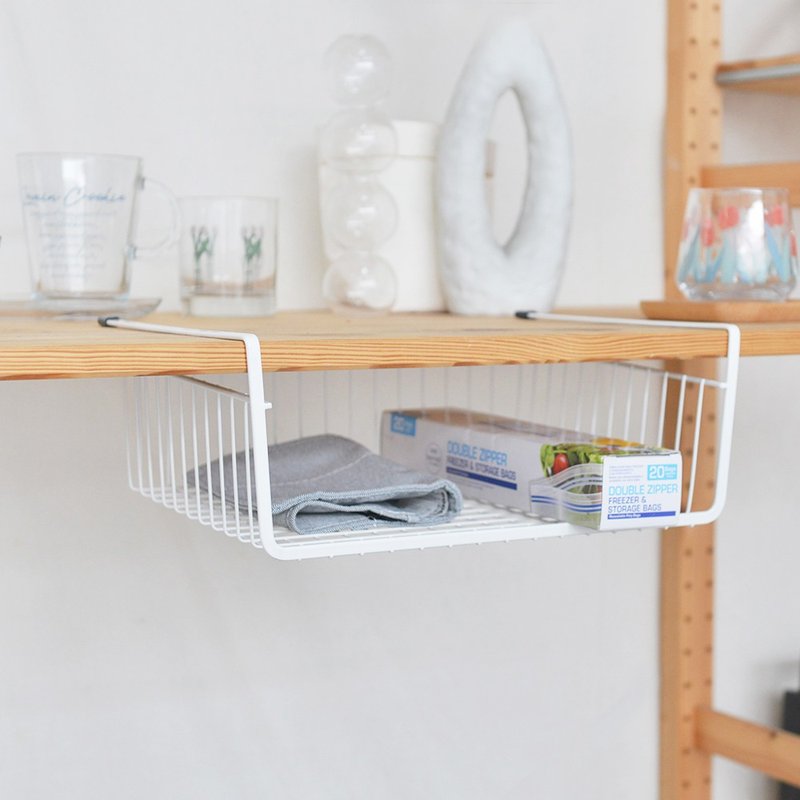 Japanese peace FREIZ Blance cabinet shelf with hanging shelf - Shelves & Baskets - Other Metals White