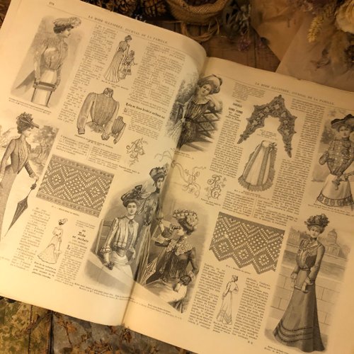 フランス　アンティーク　ファッション雑誌　1869年　年鑑本　モード　洋書 フランス アンティーク ファッション雑誌 1869年 年鑑本 モード