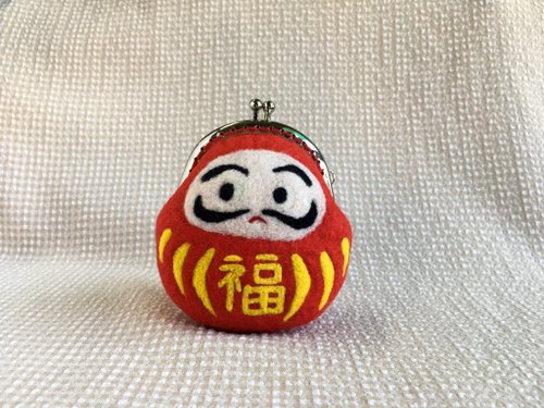 KR-MOMO 羊毛氈手作 達摩不倒翁 福神 羊毛氈口金包