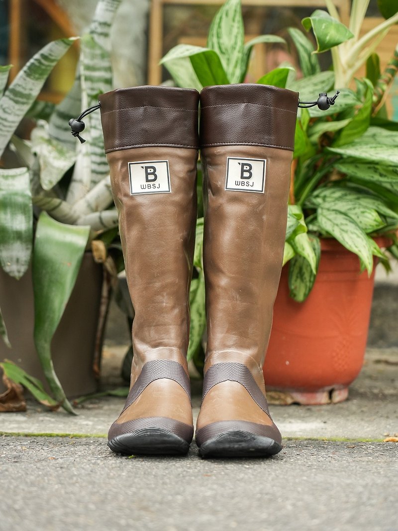 [Part of the stock] WBSJ Japan Wild Bird Association Rain Boots (Brown) Music Season - Rain Boots - Rubber 
