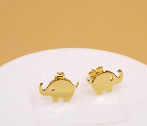 CASO JEWELRY Handmade Little Elephant Earring - 18K gold plated Little Me by CASO jewelry