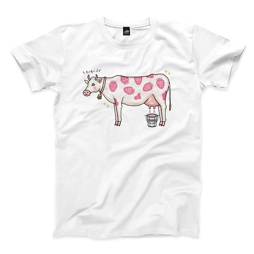 ViewFinder 草莓乳牛 - 白 - 中性版T恤