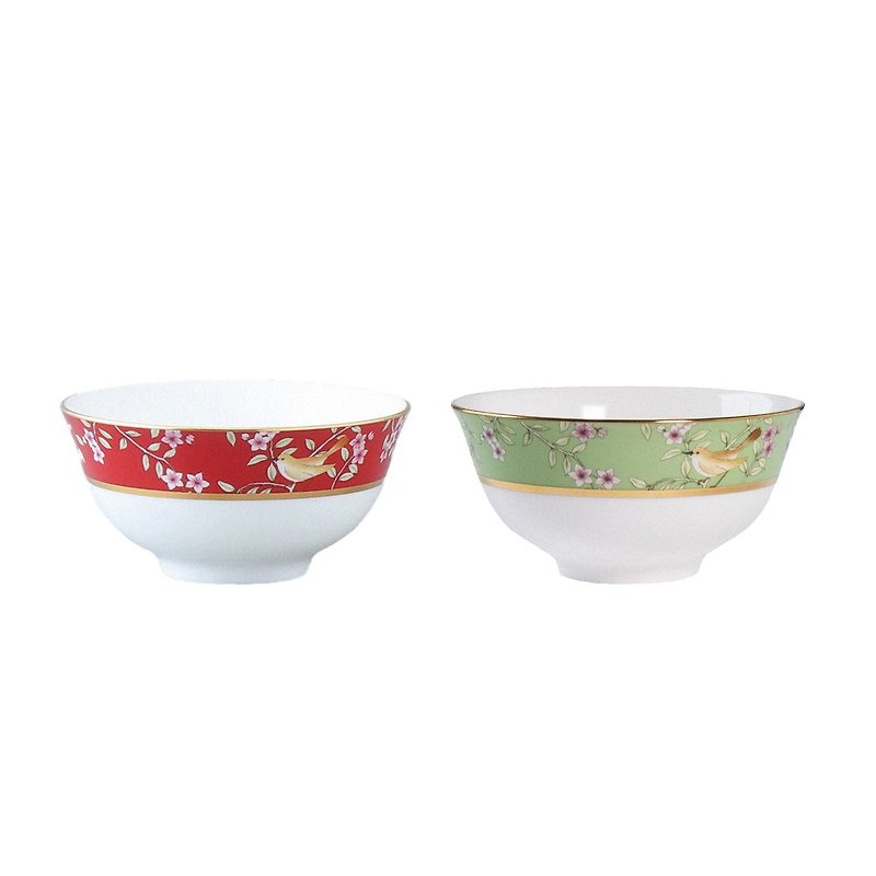日本NARUMI 女王花園骨瓷雙色飯碗-11cm - 杯/玻璃杯 - 瓷 紅色