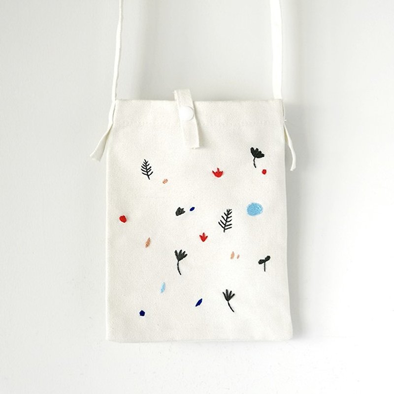 Flowers series 1 side backpack - Messenger Bags & Sling Bags - Thread White