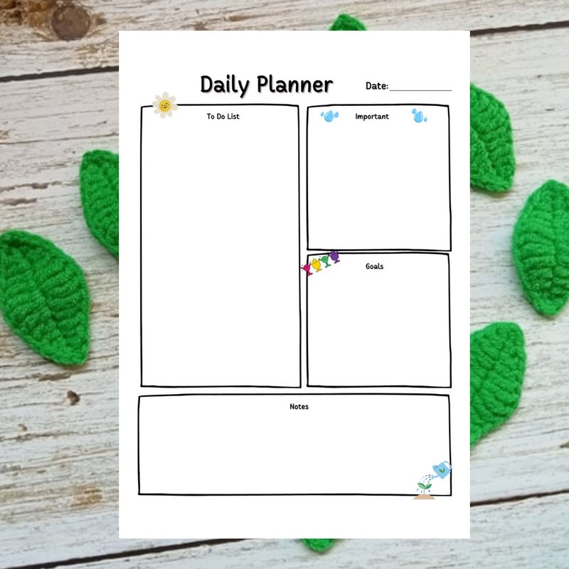 Digital Daily Planner To do list Downloadable File PDF Print 8.5x11 inch - 其他數位商品 - 其他材質 