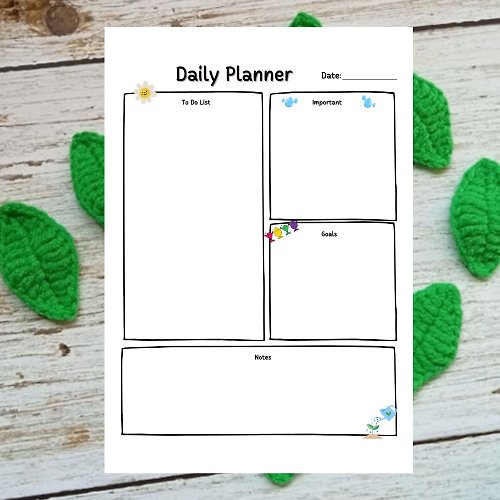 Sasideni Design Digital Daily Planner To do list Downloadable File PDF Print 8.5x11 inch