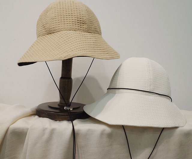 Multi-angle camping hood-baby light Khaki/sun hat/hiking hat/camping  hat/modeling hat/big brim - Shop chfashion2010 Hats & Caps - Pinkoi