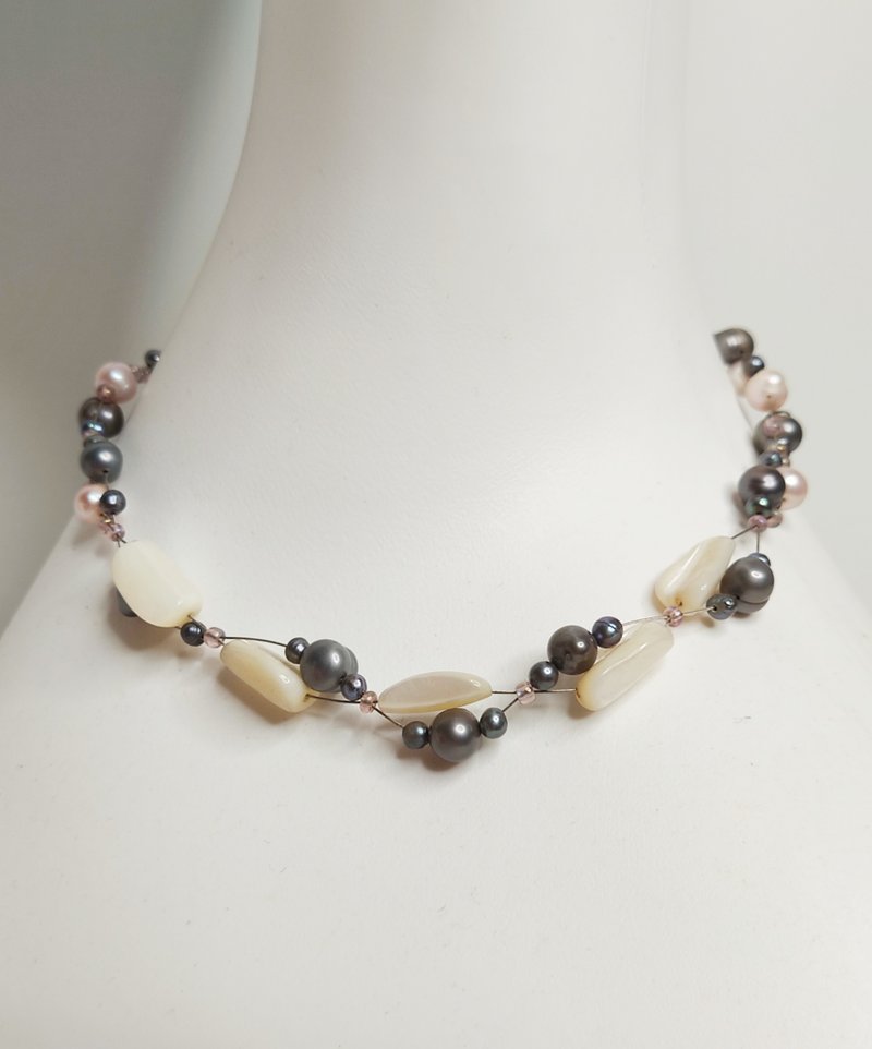 Mitanya Fashion-Designer Designed and Handmade-Natural Pearl Shell Necklace-Necklace - สร้อยคอ - ไข่มุก 