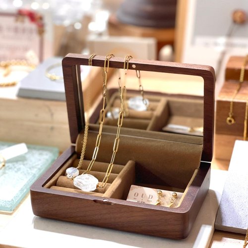 Quick Shipping】Wooden Box Wedding Small Objects Wenqing Small Wooden Box  Custom Lettering Engraving Jewelry Box - Shop GOLDEN BIRD Storage - Pinkoi