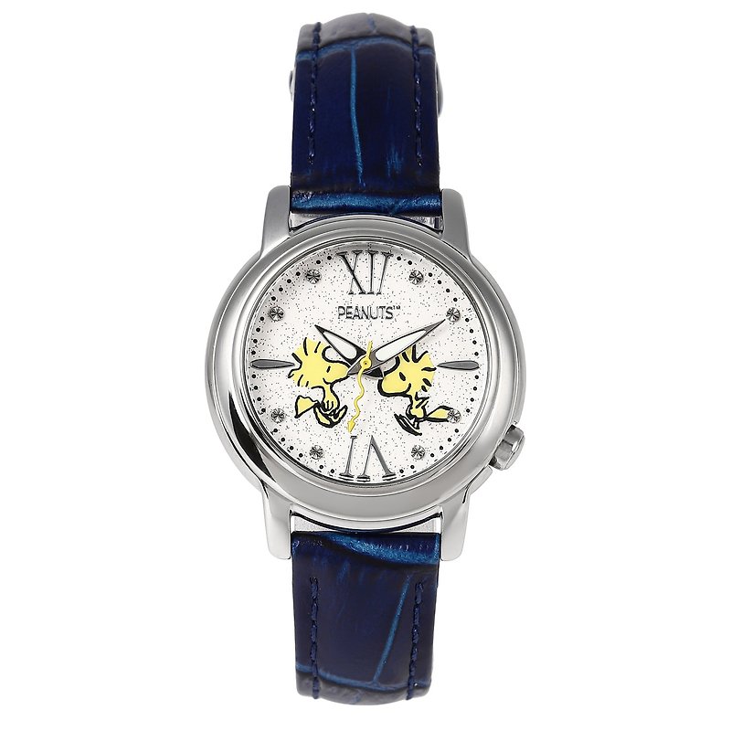 Snoopy watch Limited to 100 pieces worldwide White dial Blue genuine leather band Japanese plan - Women's Watches - Other Metals Blue