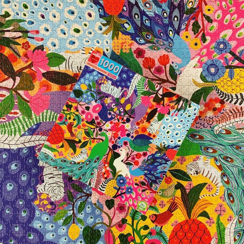 eeBoo 1008片拼圖-孔雀園 Peacock Garden - 拼圖 - 紙 多色