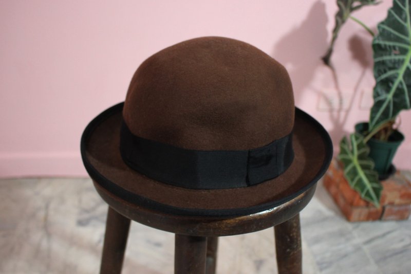 Vintage Hat (Made in Japan Design) Brown 100% Wool Hat (Valentine&#39;s Day Gift)