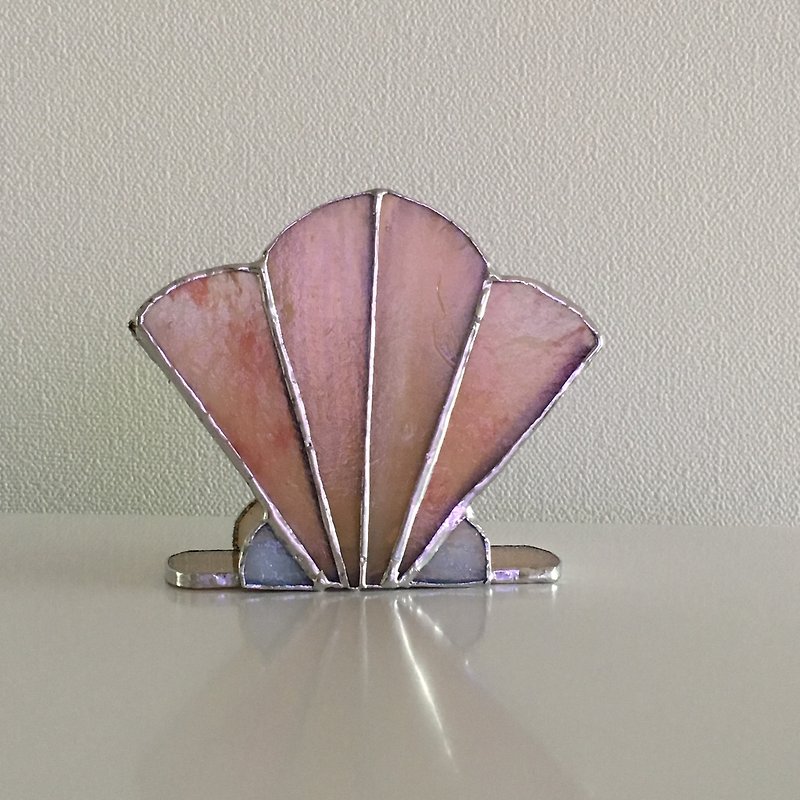 Holder Stand Peach Rose Glass Bay View - Items for Display - Glass Pink