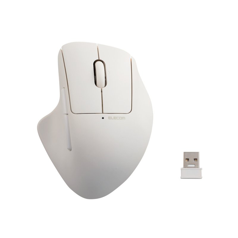 ELECOM Shellpha 靜音雙模人體工學 5 鍵滑鼠-白 S - 電腦配件 - 其他材質 白色