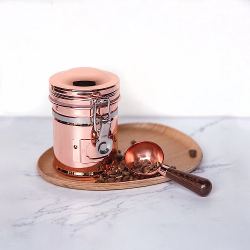 Minos Mini密封罐紅銅金 咖啡豆罐/保鮮罐/150g/密封保存咖啡豆