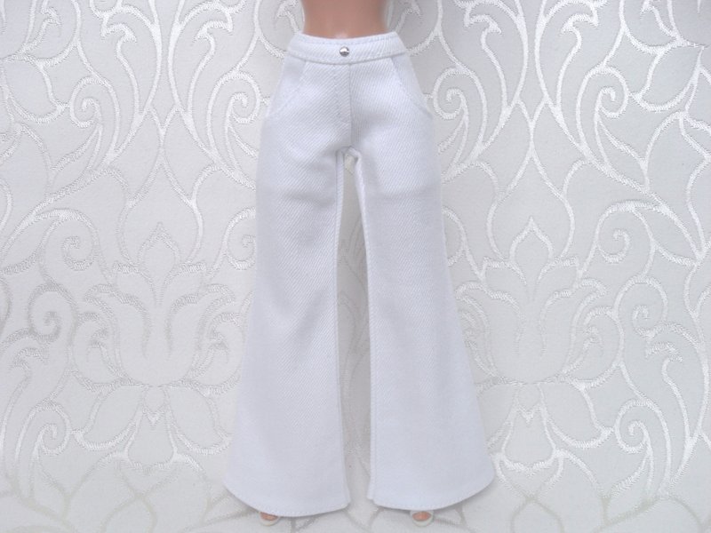 Jeans.Clothes for dolls with a standard body.Pants for dolls.Clothes for doll - Kids' Toys - Other Materials White