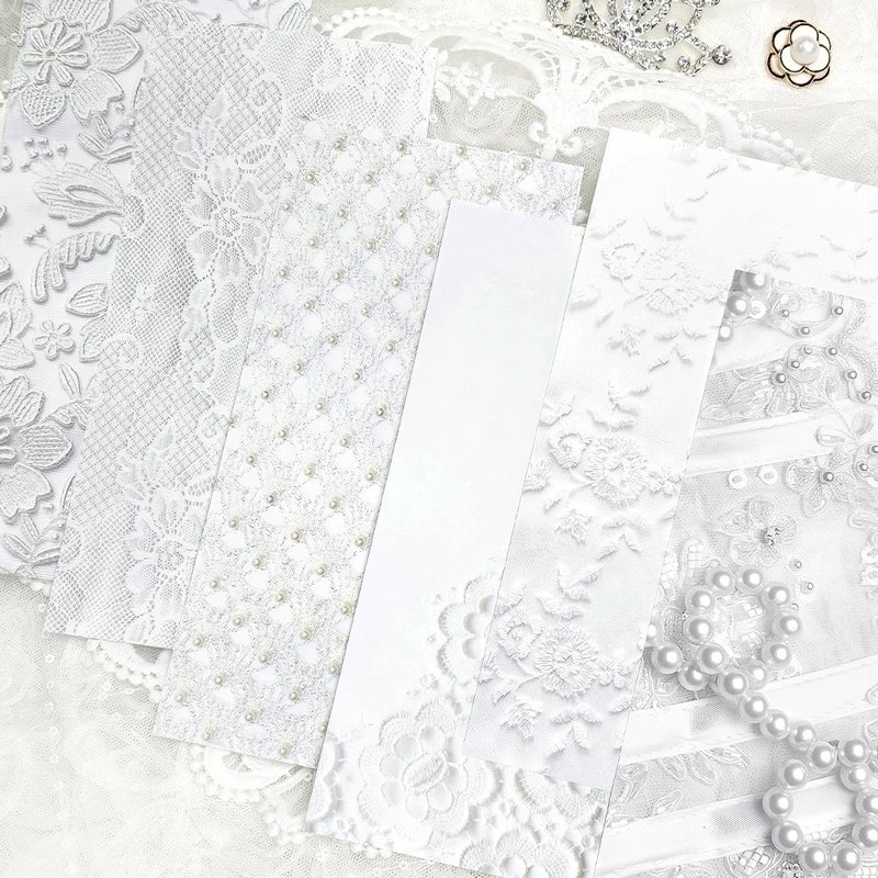 :White lace: Double-sided paper (120g) - 信封/信紙 - 紙 