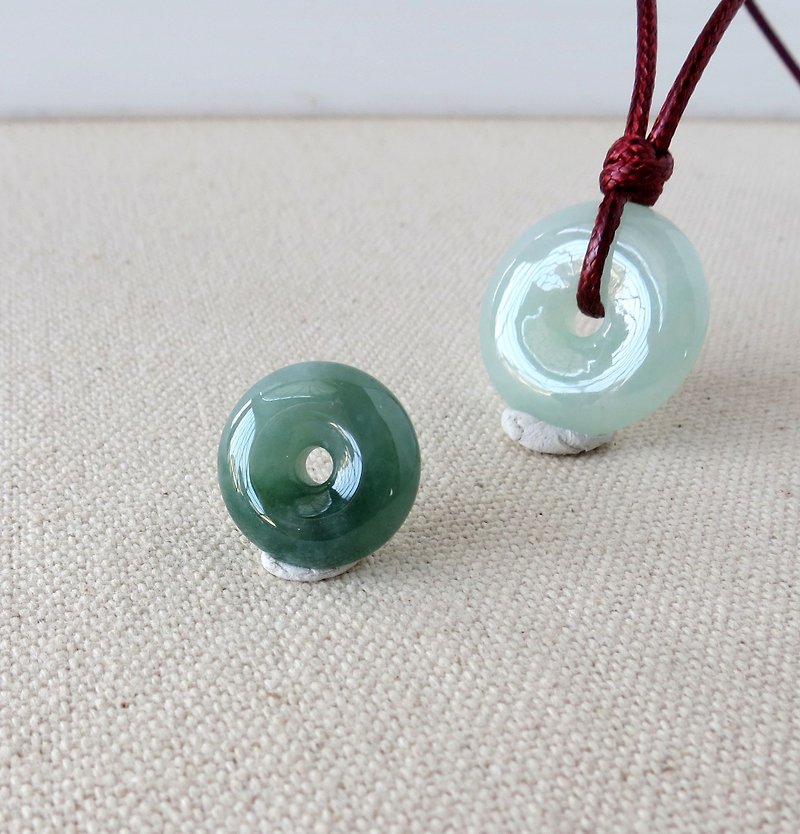 [Ping An · Ru Yi] Ping An Clasp Jade Korean Wax Necklace*MCS7*Lucky, warding off evil spirits, preventing villains - Necklaces - Gemstone Green