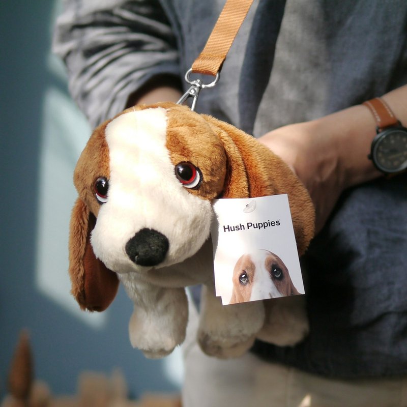 Hush Puppies Plush Crossbody Companion (12 inch) - ตุ๊กตา - เส้นใยสังเคราะห์ สีนำ้ตาล