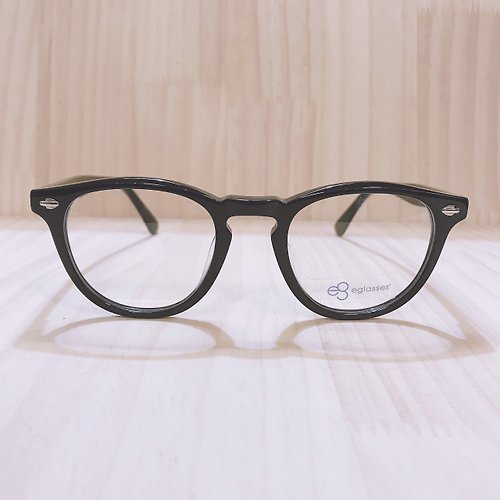 EGlasses。眼鏡物語 站內最高等級UV420濾藍光0度眼鏡│板料材質全黑鏡腳彈簧設計CA16