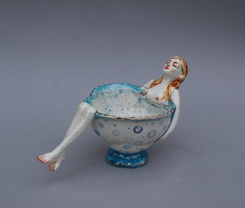 PorcelainShoppe 瓷杯黃油咖啡杯性感女士不尋常杯子藝術陶瓷杯手工杯子