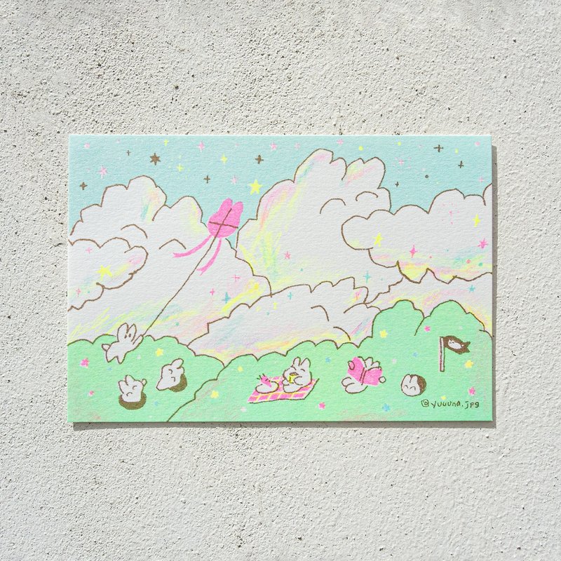 [Postcard] Leisure Rabbit Day 2023 Year of the Rabbit Greeting Card - Cards & Postcards - Paper Multicolor