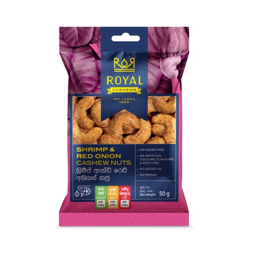 Royal Cashews - 皇家錫蘭腰果(香港) 蝦及紅洋蔥味珍寶錫蘭腰果50克