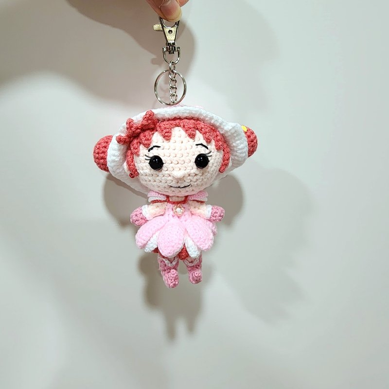 Customized Doll Q Version Cartoon/Anime Female Doll No.5 Keychain Pendant - ตุ๊กตา - ผ้าฝ้าย/ผ้าลินิน สึชมพู