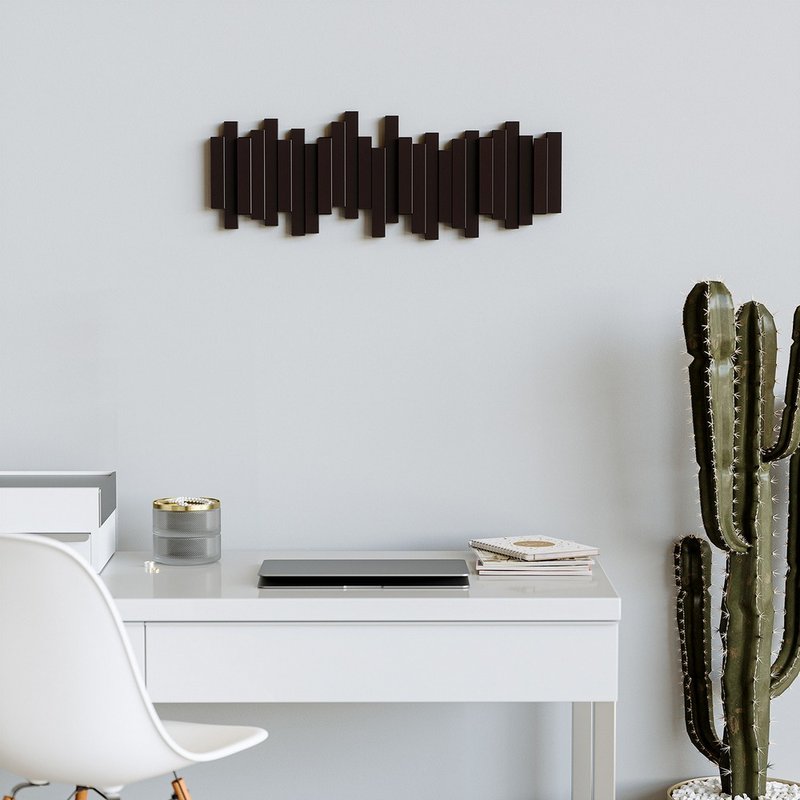 【Umbra】Sticks wall-mounted hook storage rack (Mocha keys) - Hangers & Hooks - Other Metals Gray