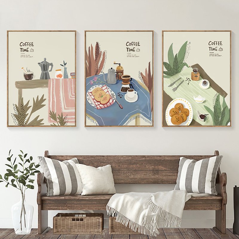 Coffee Time_Hanging Pictures_Art Series_Made in Taiwan and shipped quickly within two working days - Posters - Cotton & Hemp Multicolor