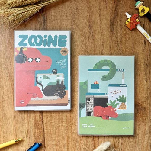 小黃間 little yellow studio Furry Zoo 穿線膠裝 A5筆記本 4款可選