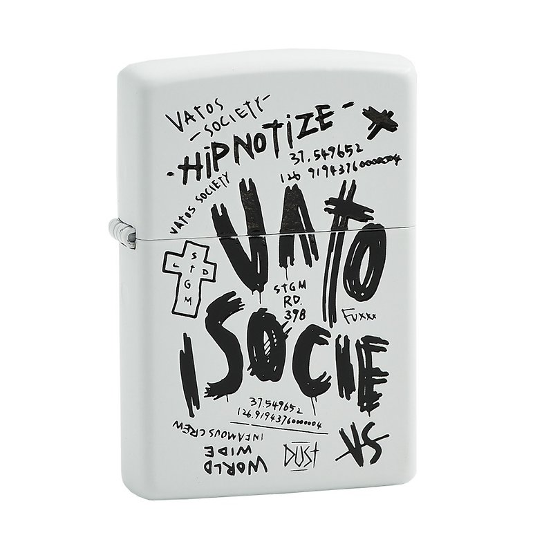 [ZIPPO official flagship store] English graffiti (brand co-branded) windproof lighter ZA-1-134B - Other - Other Materials White