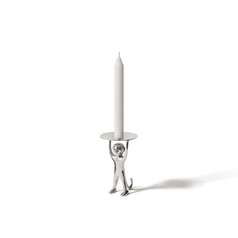 Monki Candle Holder_Polished Steel - เทียน/เชิงเทียน - สแตนเลส สีเงิน