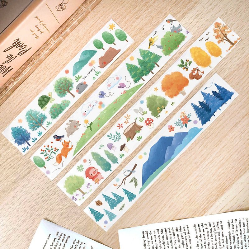 【Forest】40mm Japanese Washi Paper Tape - สติกเกอร์ - กระดาษ หลากหลายสี