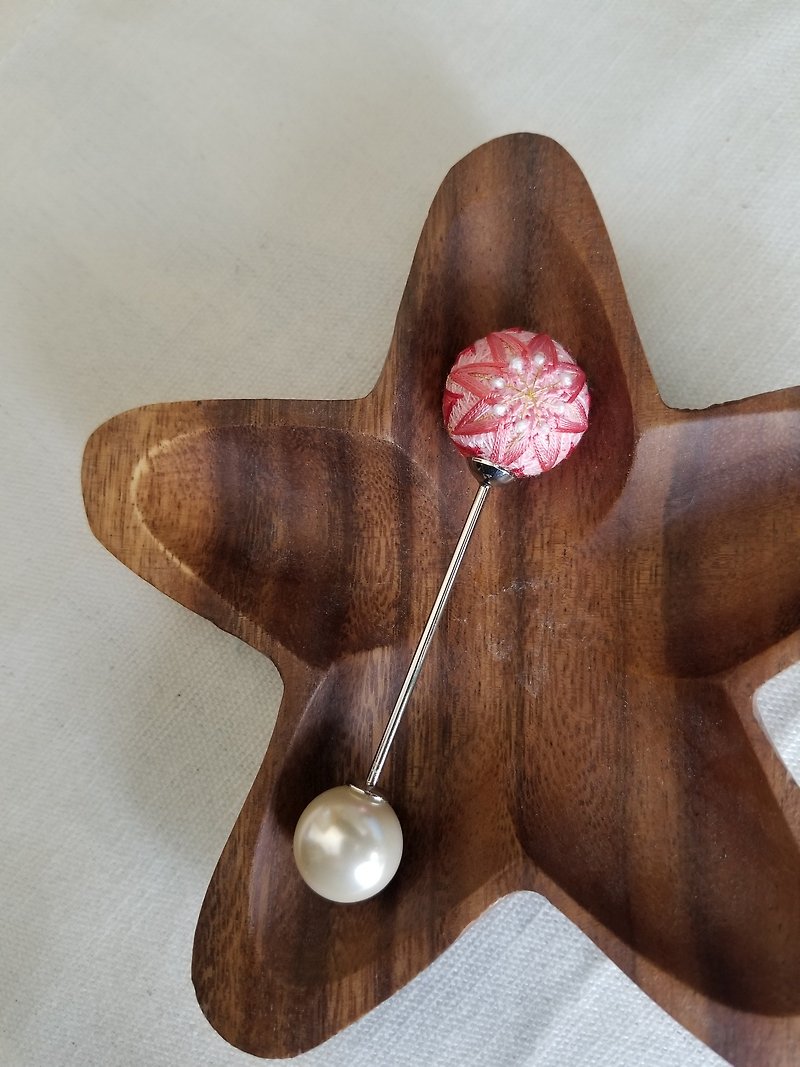 カラフルなラインデイと小さなクロケットネックスカーフバックル - ピンクの花（フルハンド） - マフラー・ストール - 刺しゅう糸 ピンク