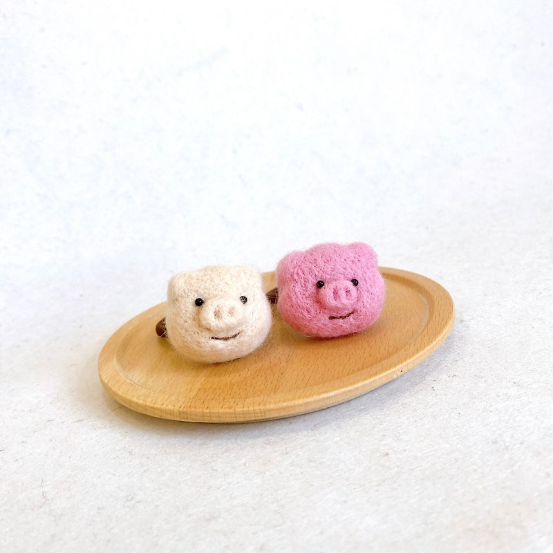 Pig wool felt hair bundle is super suitable for pig baby skin color/pink - เครื่องประดับผม - ขนแกะ สึชมพู