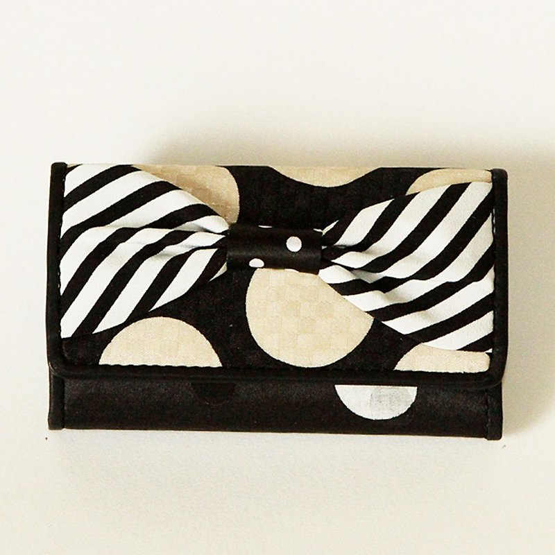 key holder wallet monochrome ribbon Assistant Director dots borders stripes - Keychains - Other Materials Black