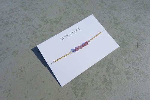 daylilies handmade忘憂手作社 印度粉紅碧璽可調節手鏈