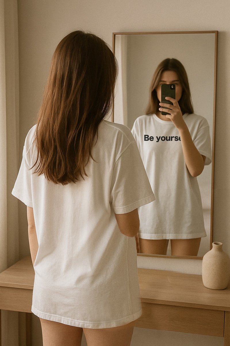 Be yourself 純棉白色t-shirt - 女 T 恤 - 棉．麻 白色