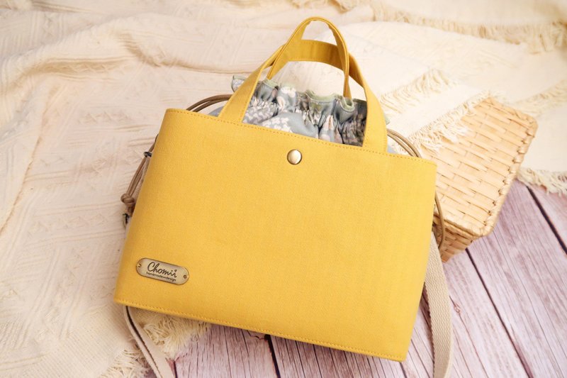 Crossbody bag with drawstring bag | Summer | - Messenger Bags & Sling Bags - Cotton & Hemp Yellow